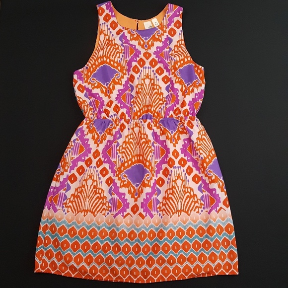 Francesca's Geometric Print Sleeveless Dress Sz M - Picture 1 of 8